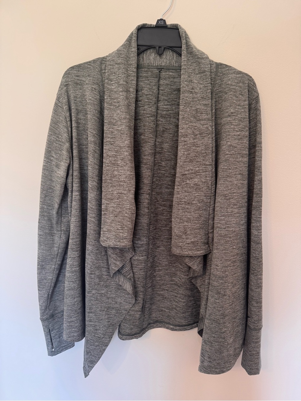 Nike Dri-Fit Gray Open-Front Draped Women's Cardigan